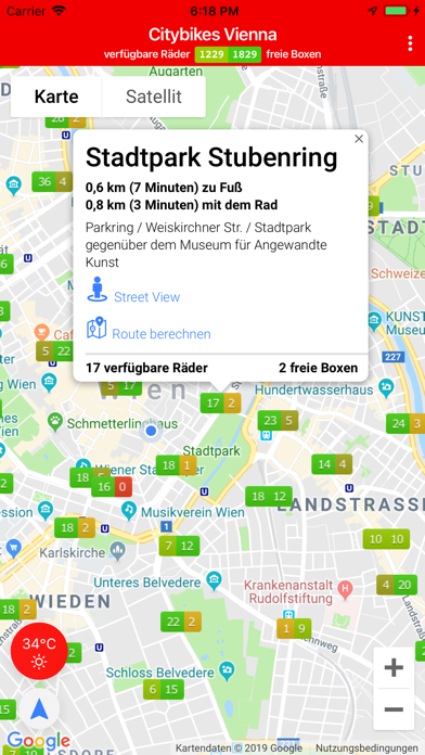 Citybikes Vienna Screenshot