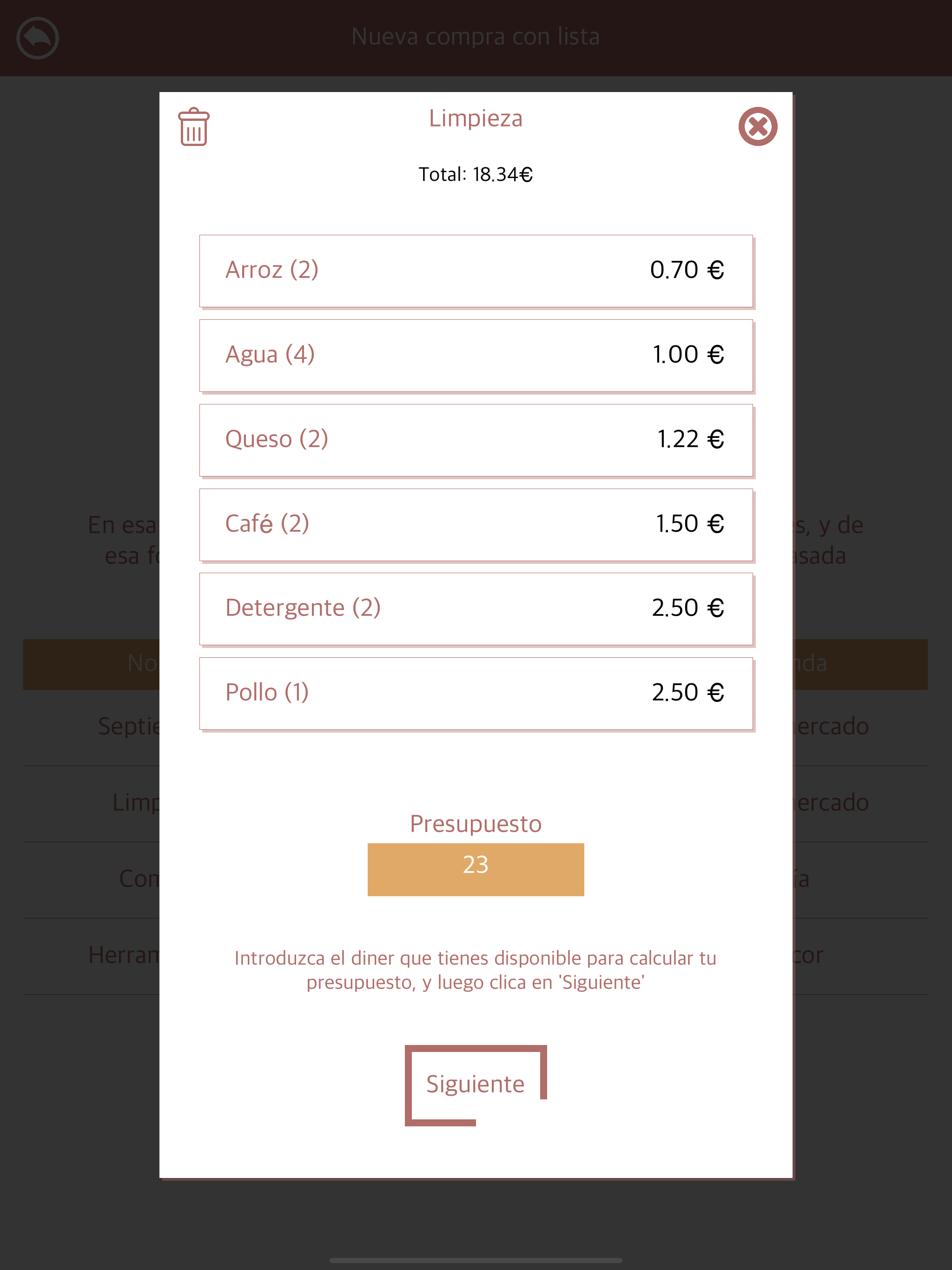 En_cesta - Easy Shopping List