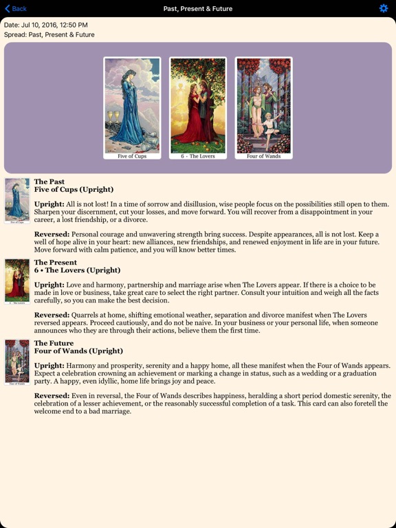 Sacred Isle Tarot iPad screenshot 4 - Entertainment app