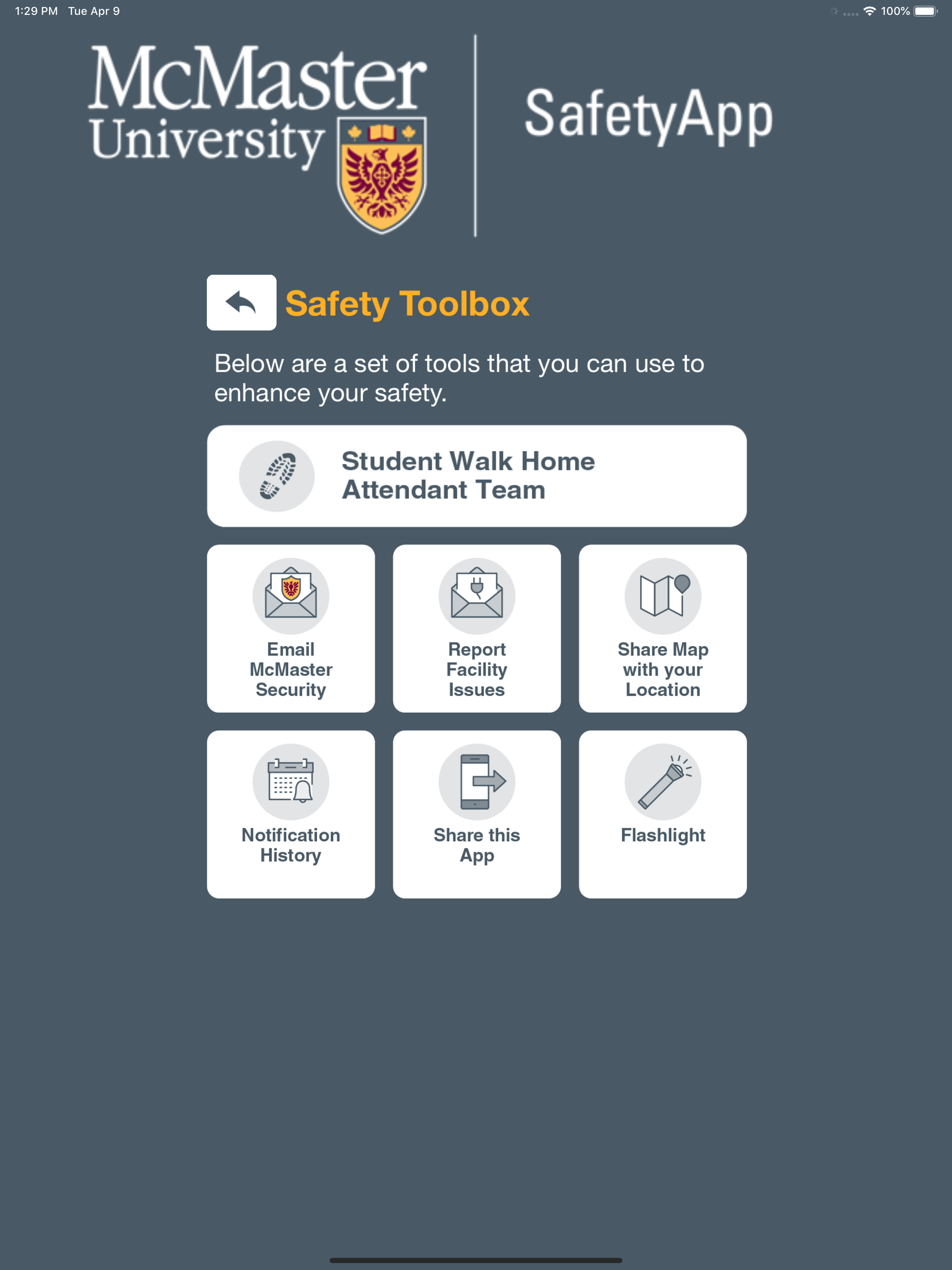 McMaster SafetyApp screenshot 13