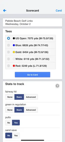 Game screenshot BlueGolf Scorecard apk