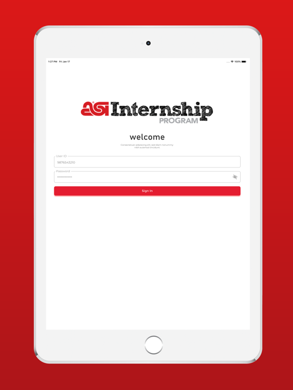 Internship-App iPad screenshot