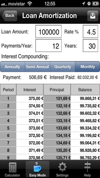 Financial Calculator Screenshot