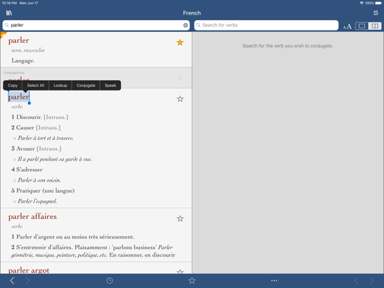 Ultralingua French iPad screenshot 1 - Reference app