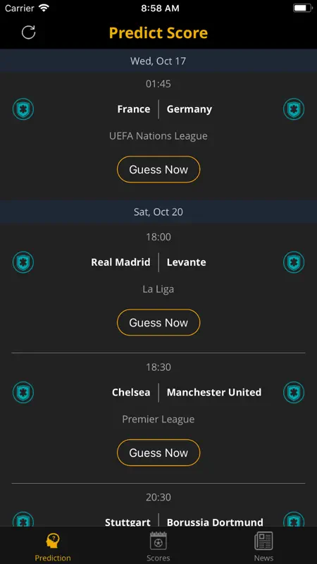 Predict Score - Soccer Matches screenshot 1 of 8