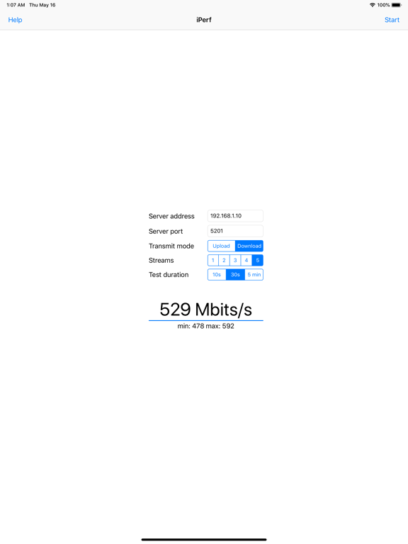 iPerf 3 Wifi Speed Test iPad screenshot 2 - Utilities app