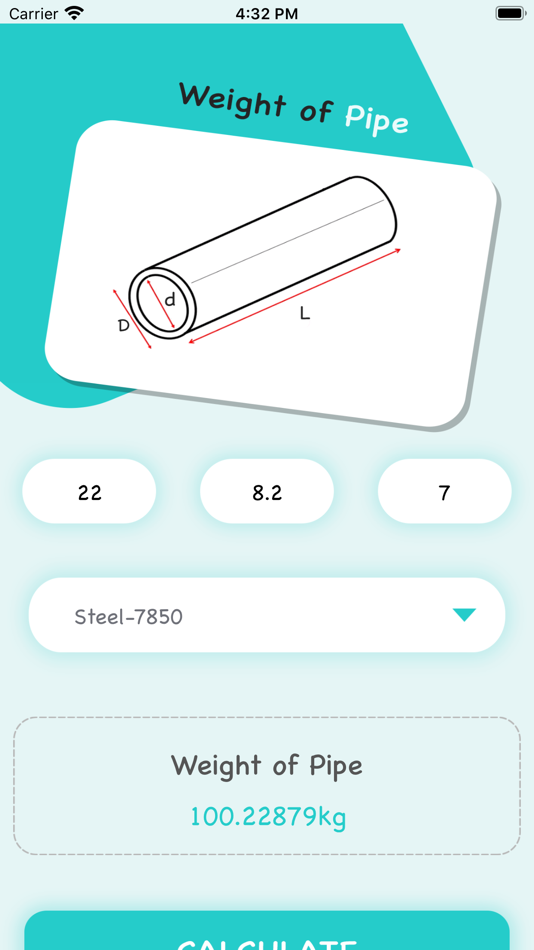 #3. Pipe Weight Calculator (iOS) By: Bhavinkumar Satashiya