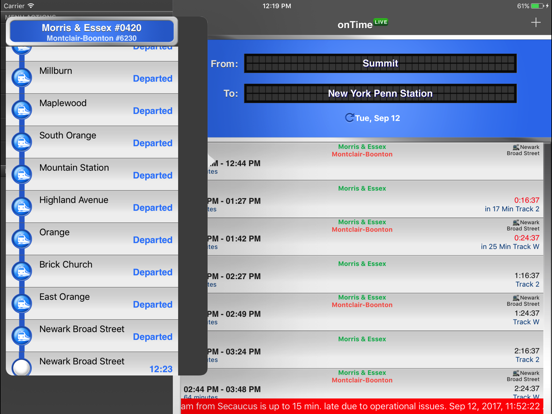 Screenshot #6 pour onTime : NJT, Light Rail, Bus