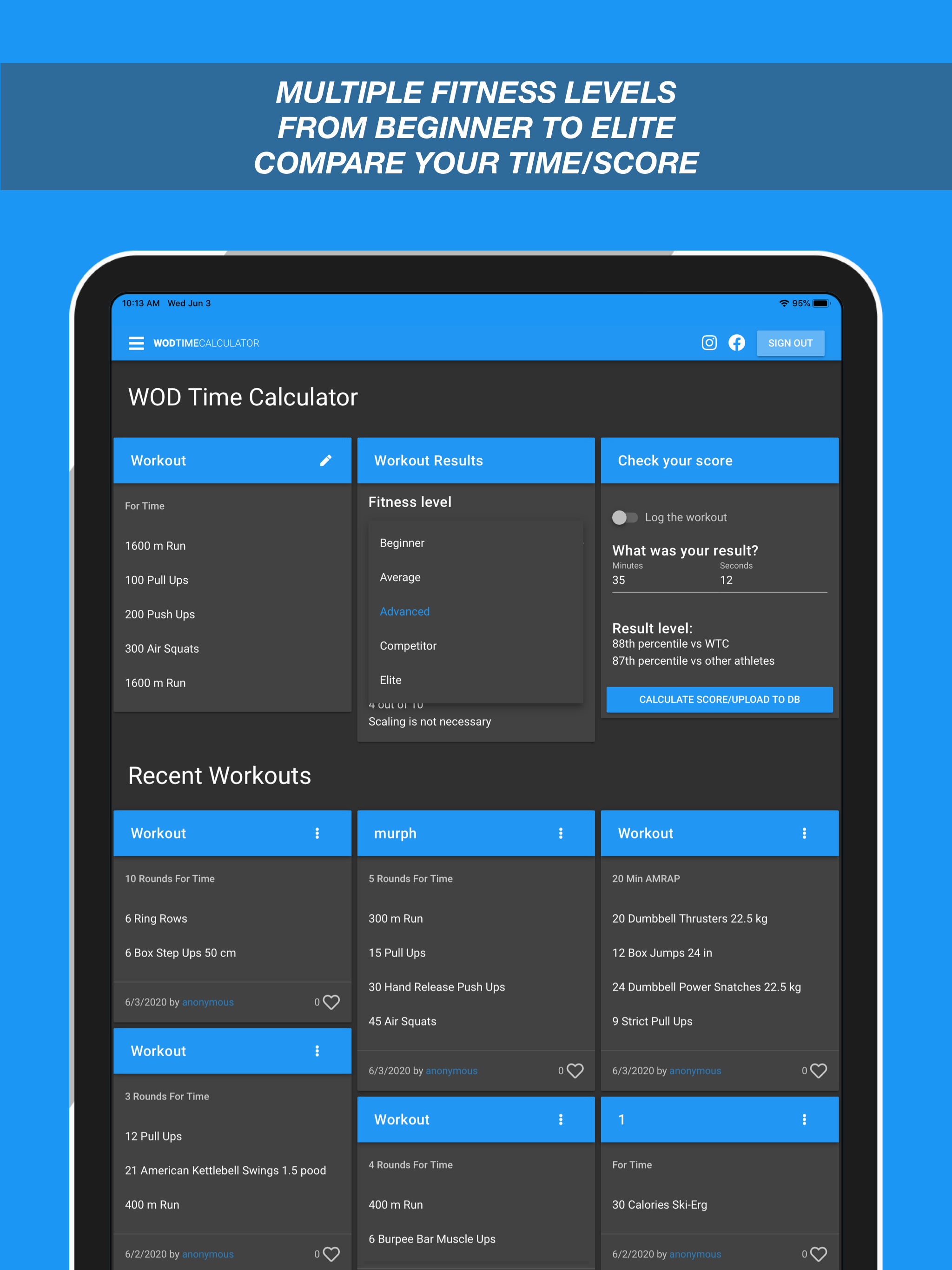 WOD Time Calculator