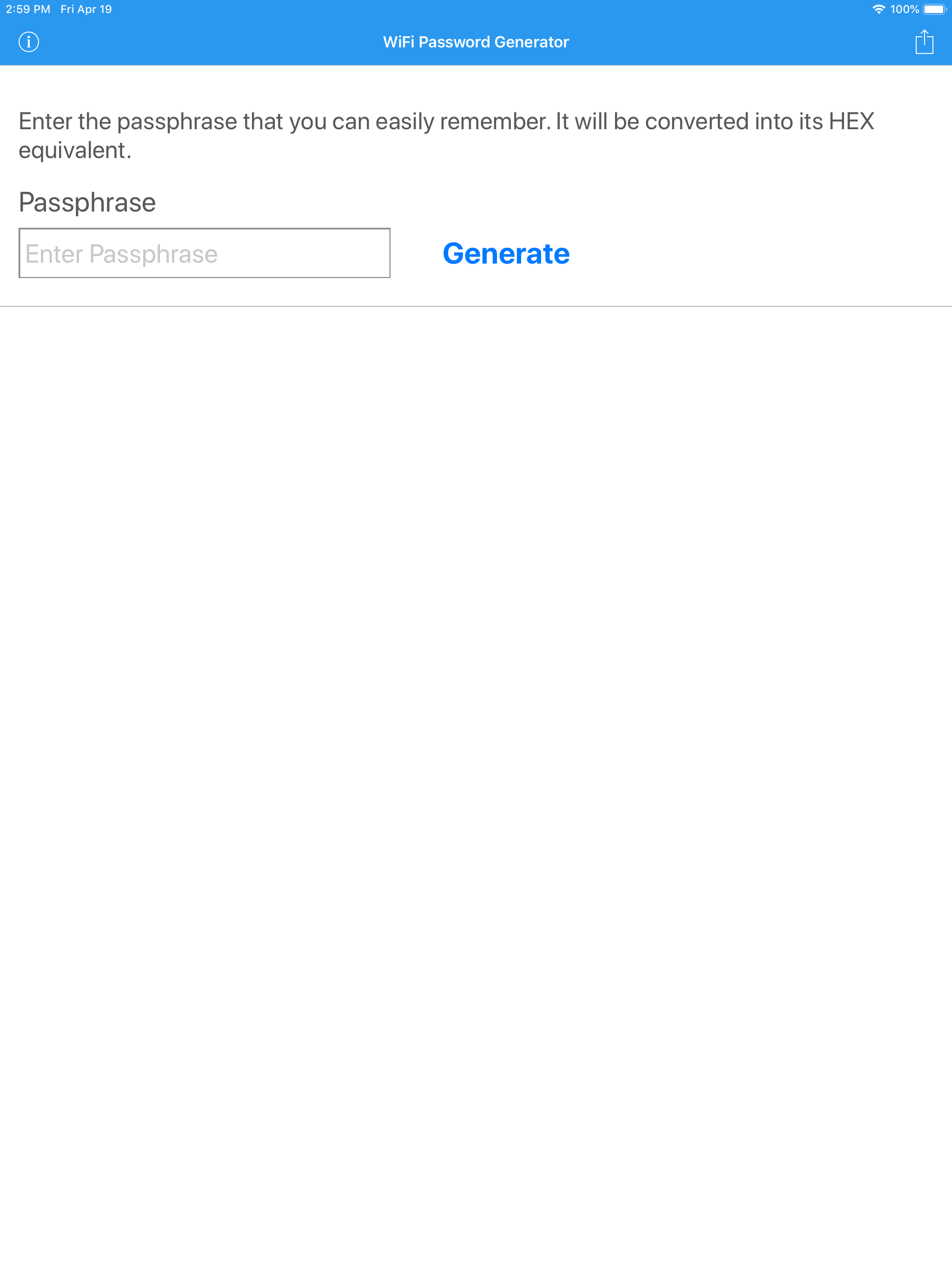 Wifi Password - WEP Key
