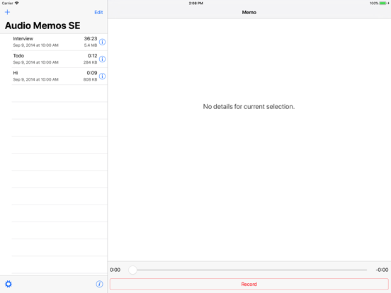 Audio Memos SE: Record Voice iPad app afbeelding 4