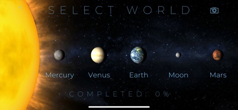 TerraGenesis - Space Settlers - Users can choose their next terraforming project from a diverse lineup of celestial bodies, including planets like 'Mars' and 'Venus' displayed with their distinct appearances.