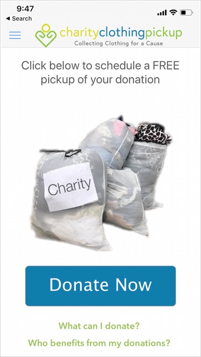 Screenshot #1 pour Charity Clothing Pickup