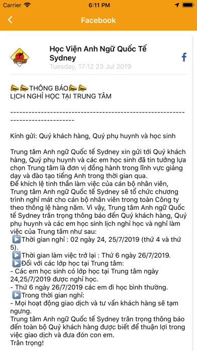 Học Viện Anh Ngữ Sydney screenshot 2