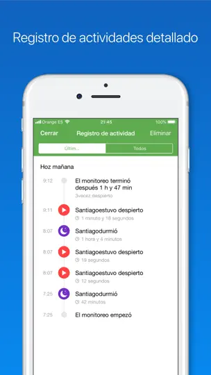 Captura de pantalla de Baby Monitor 3G en iPhone 5