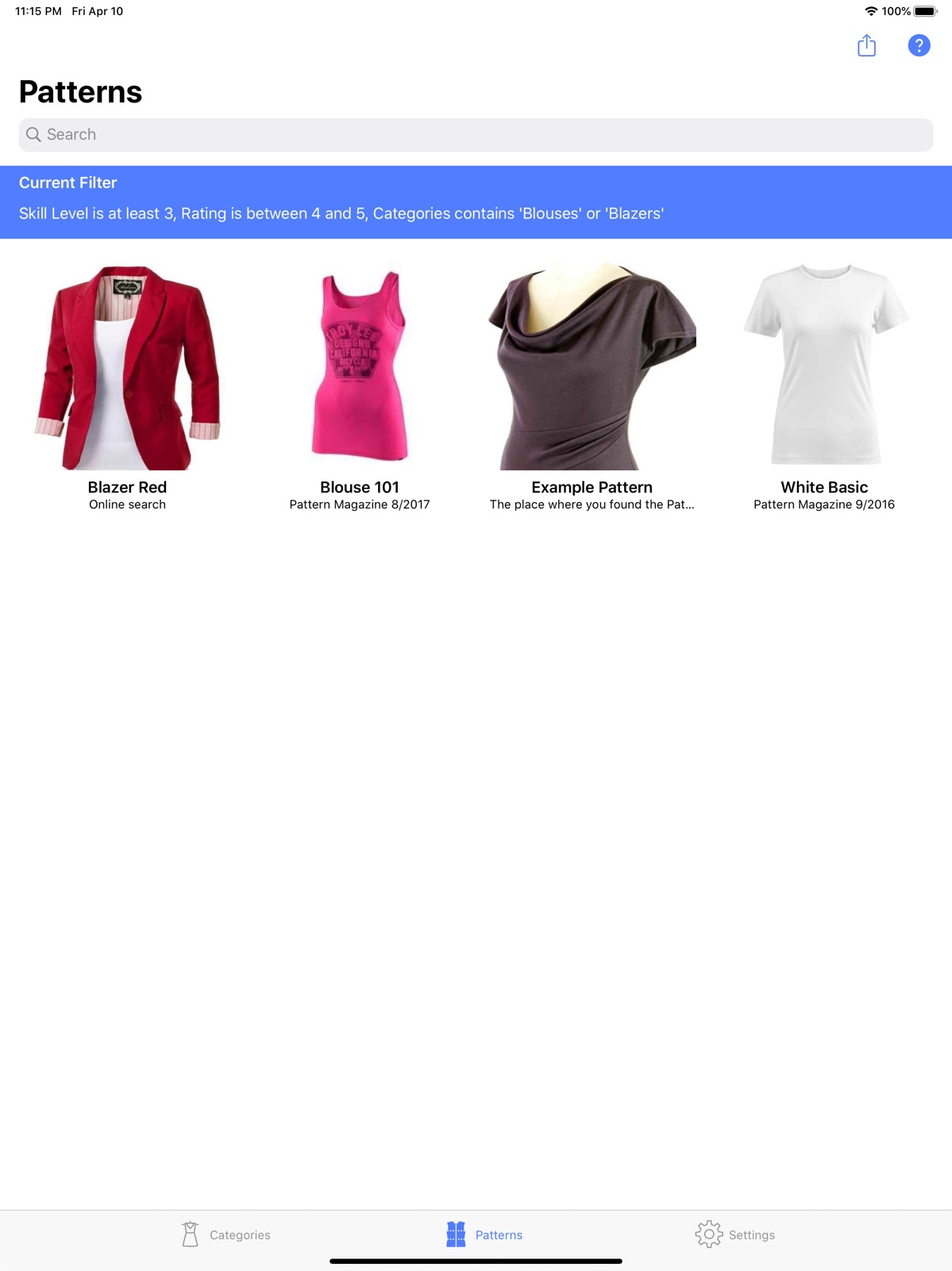 Sewing Patterns ipad screenshot 3