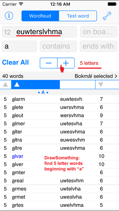 Norsk Wordfeud Words Finder Screenshot