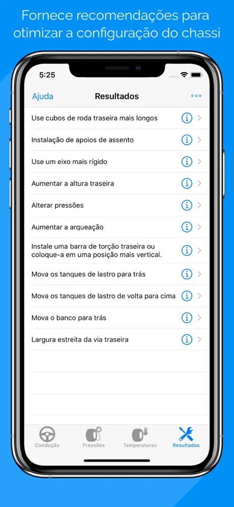 Ajuste do chassi do kart Elite