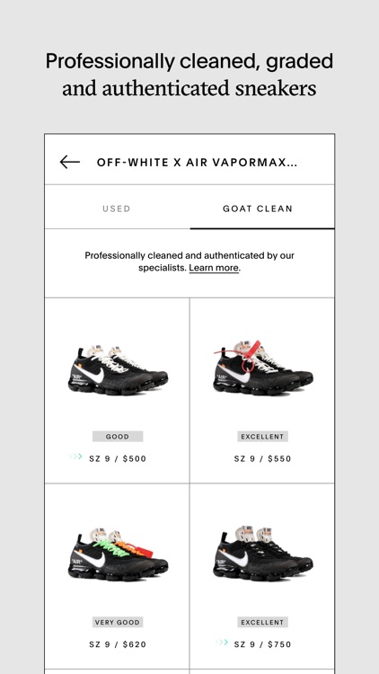 goat sneakers tracking