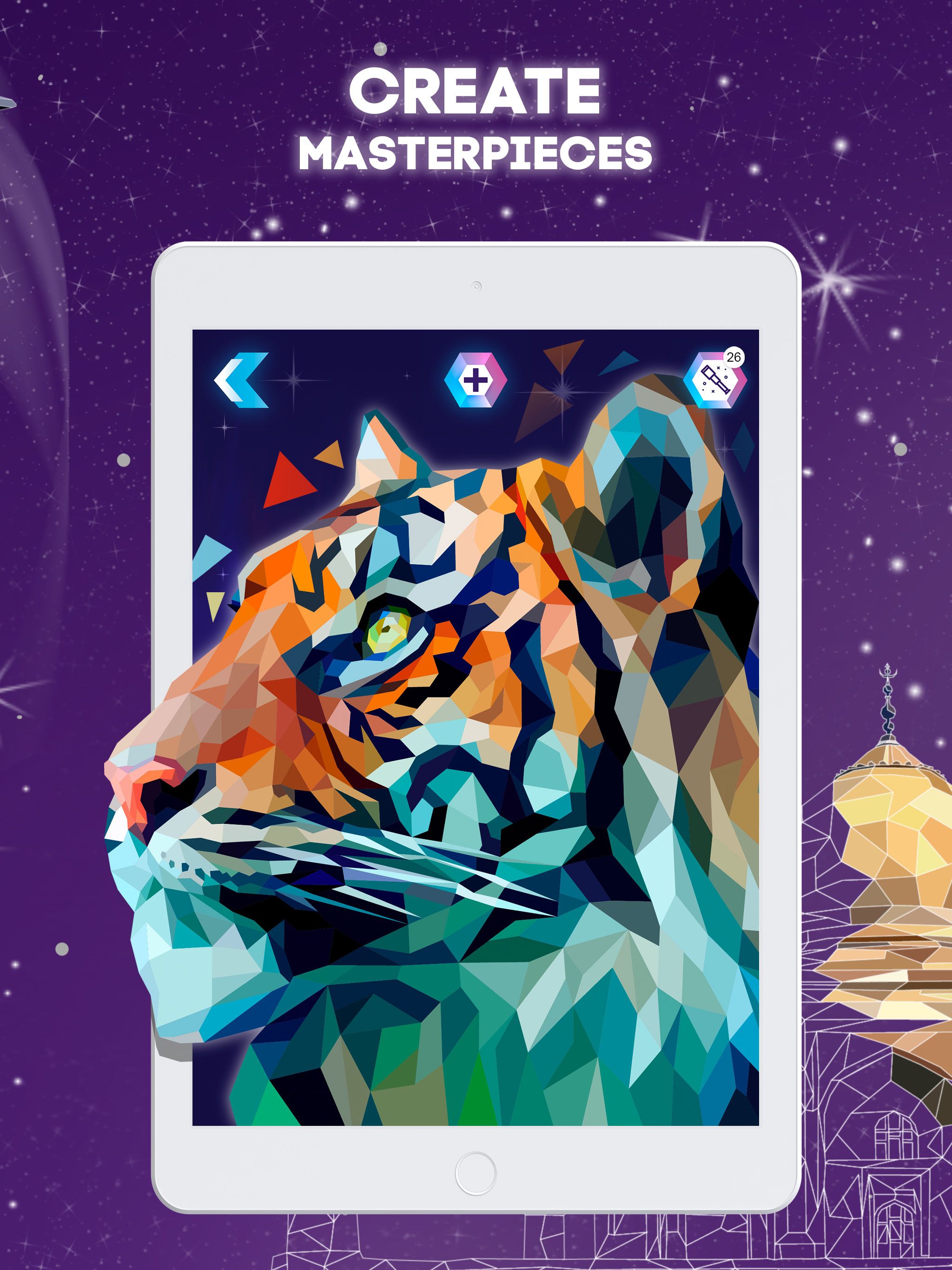 Low poly art book Magic puzzle