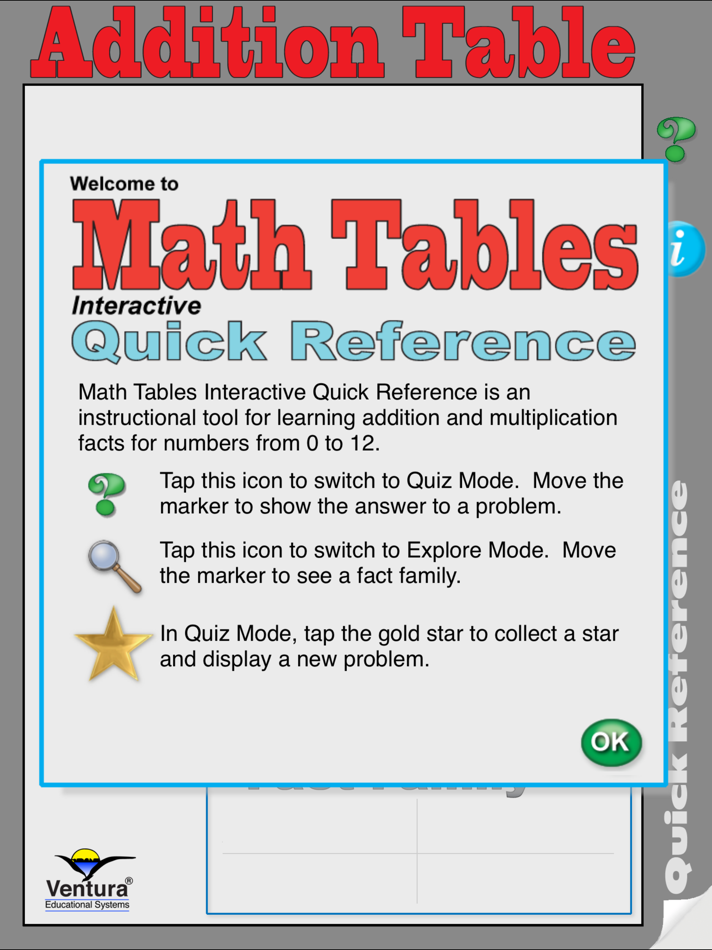 Math Tables Quick Reference - 3.1 - (iOS)