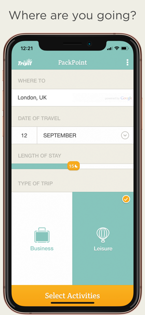 ‎PackPoint Travel Packing List Screenshot