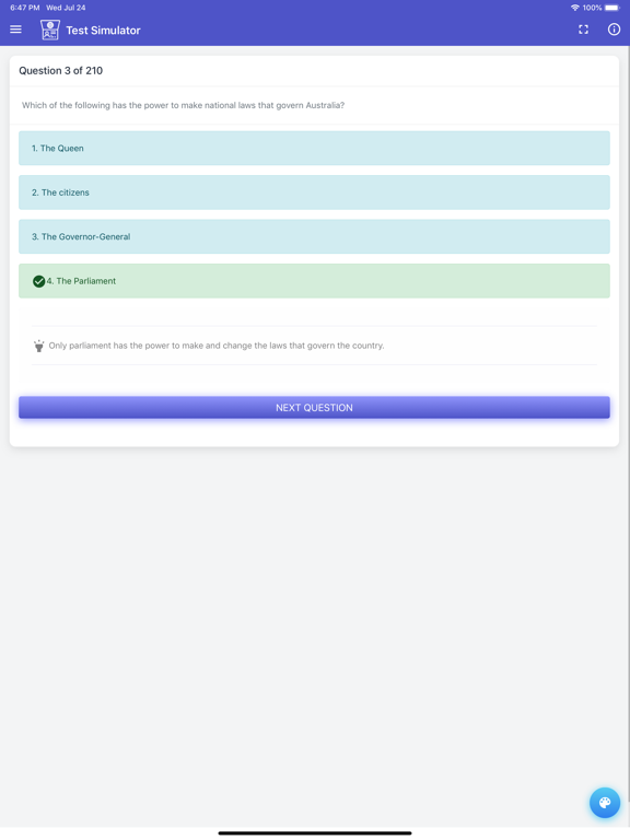 Australian Citizenship Tests iPad screenshot