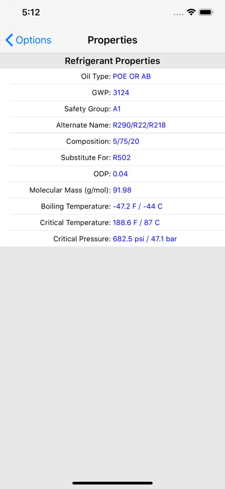 HVAC PT Chart