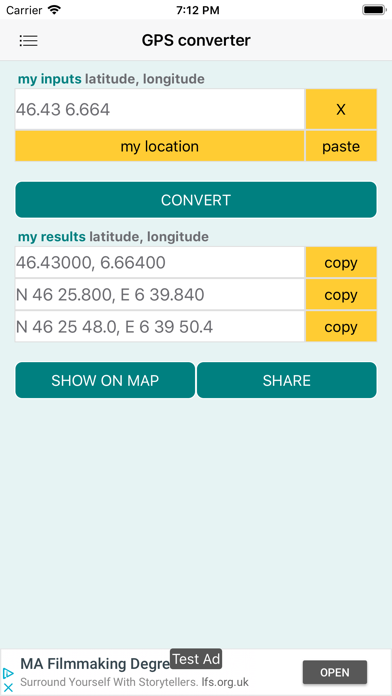 GPS coordinates converter screenshot 4