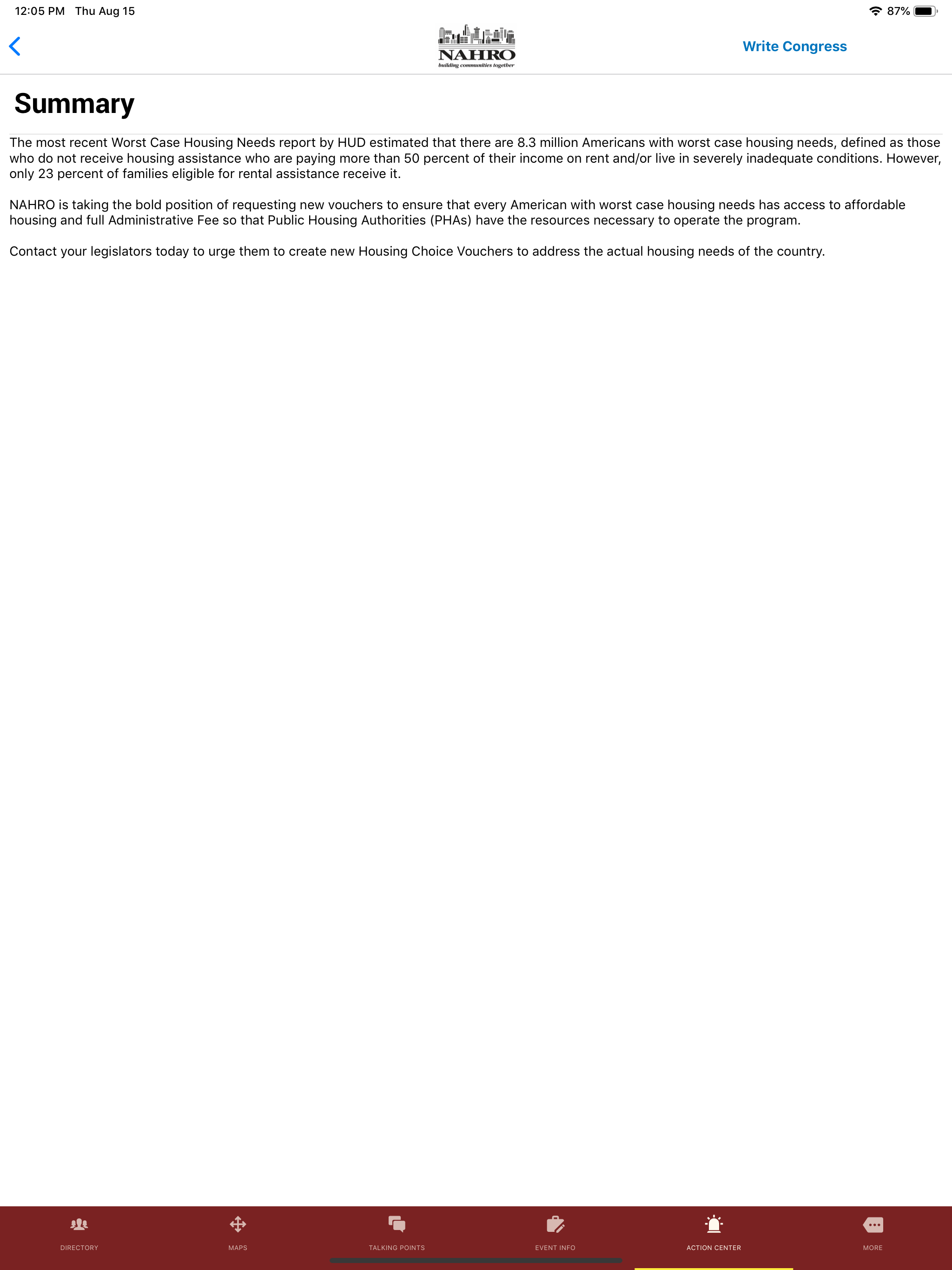 NAHRO Advocacy screenshot 9