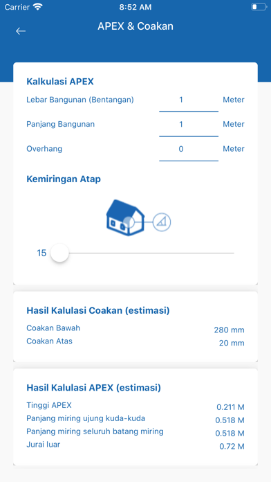 Roof Calculator Screenshot