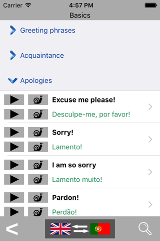 Portuguese Travel Phrasebook screenshot 2