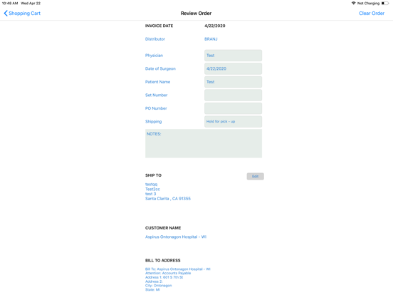 TriMedOrdering iPad screenshot 5 - Business app