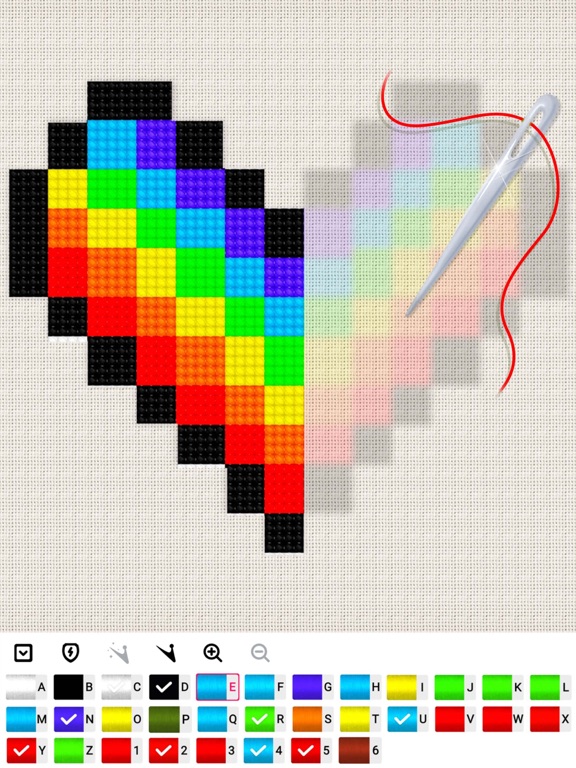 Cross stitch : Color by Letter iPad screenshot 5 - Entertainment app