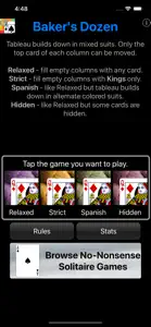 Baker's Dozen Solitaire screenshot #1 for iPhone