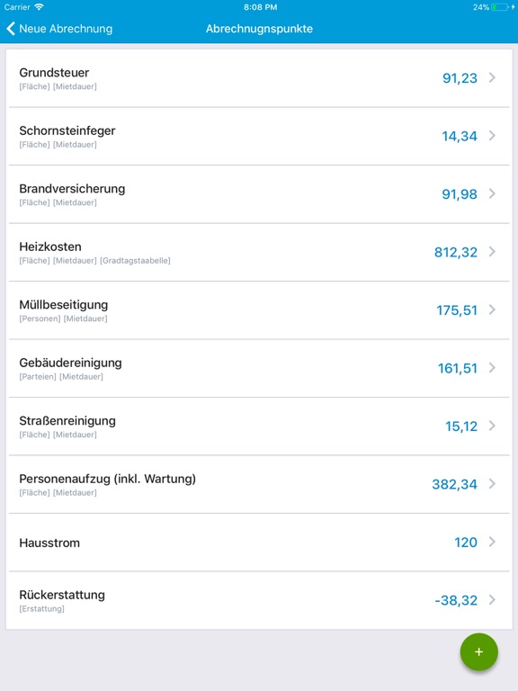 Screenshot #5 pour Nebenkostenabrechnung