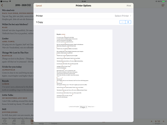 Song Book Pro iPad app afbeelding 9