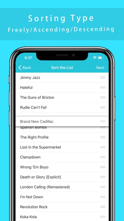 App to sort the list - Relist