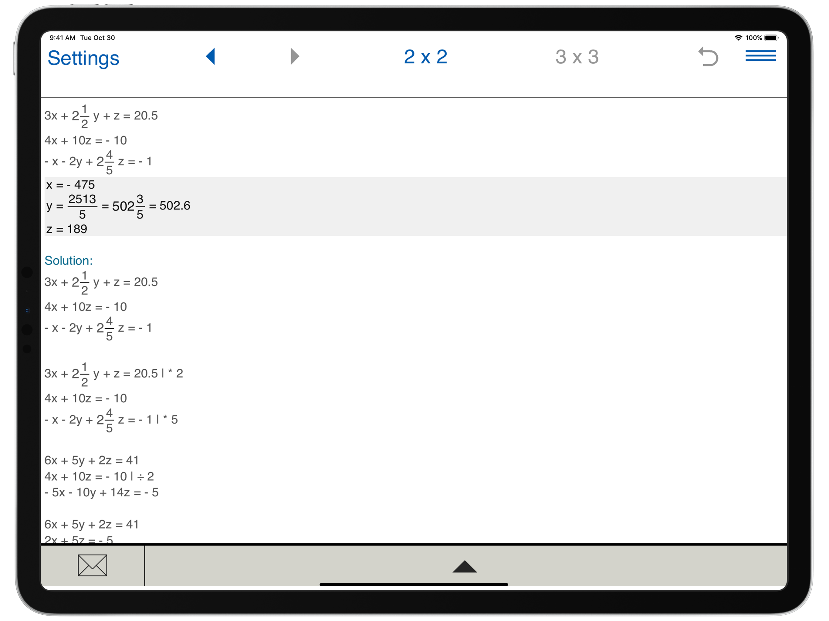 Systems of equations solver screenshot 11