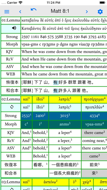 Greek Reversible Interlinear