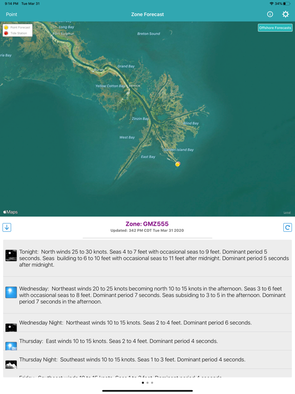 NOAA Marine Forecast & Weather iPad screenshot 4 - Weather app