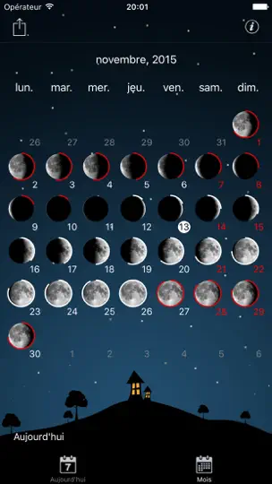 Capture d'écran de Phases De La Lune Calendrier sur iPhone 4