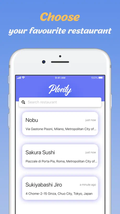 Plonty - Sushi order tracker