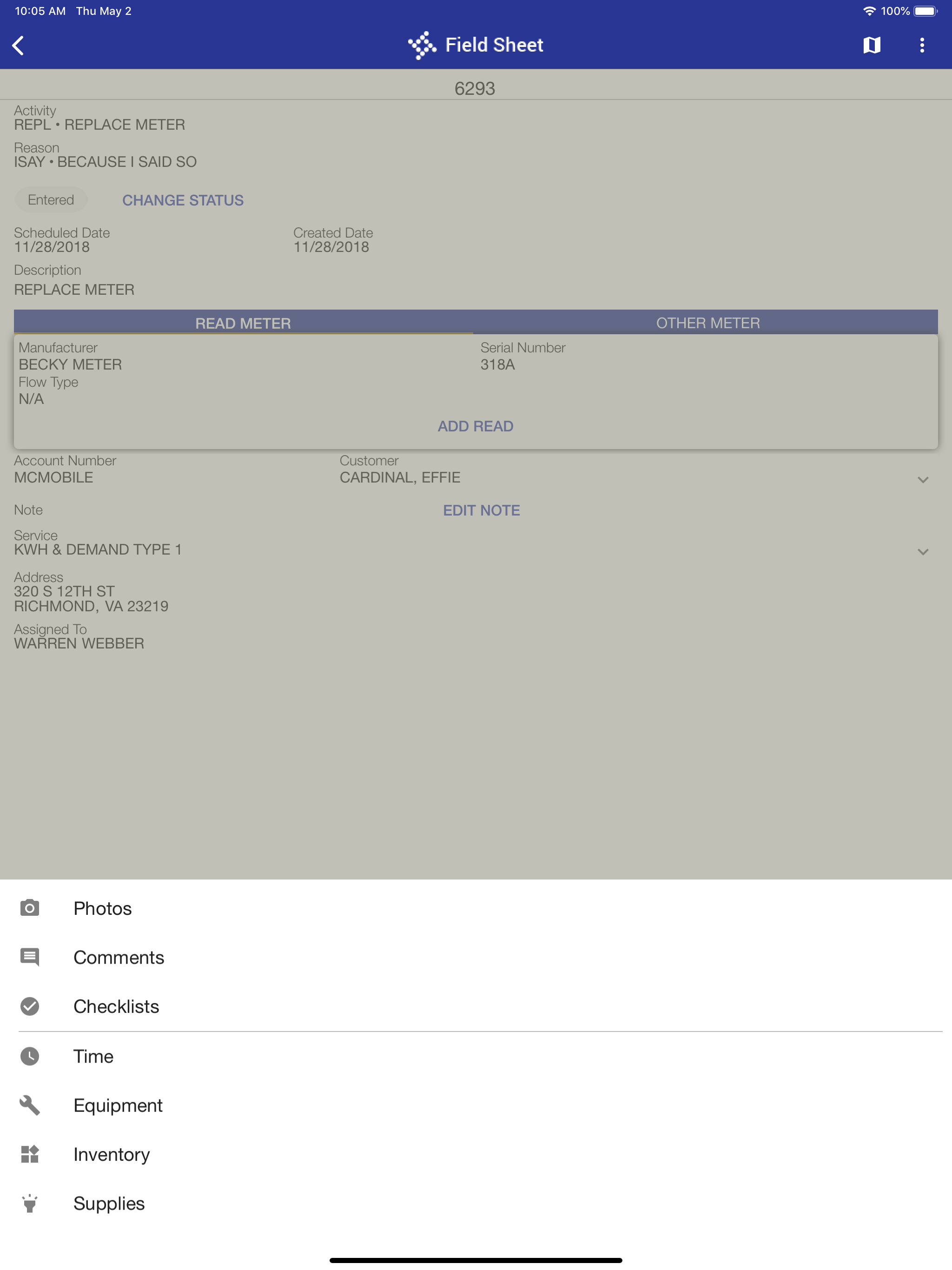 Field Sheet