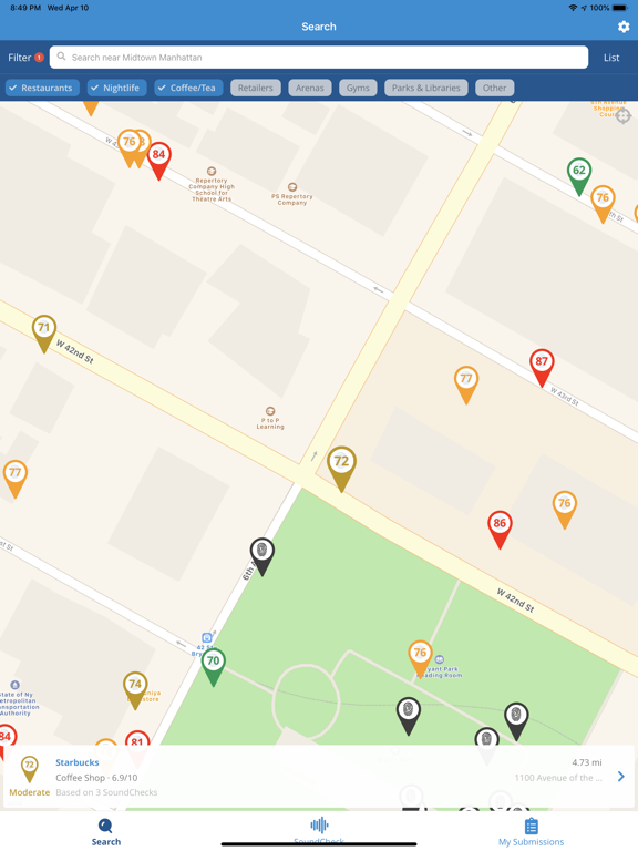 SoundPrint, Find A Quiet Place iPad screenshot 3 - Utilities app