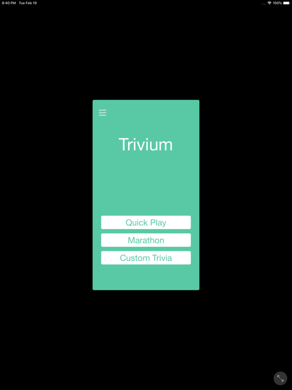 Trivium: Trivia For All iPad screenshot