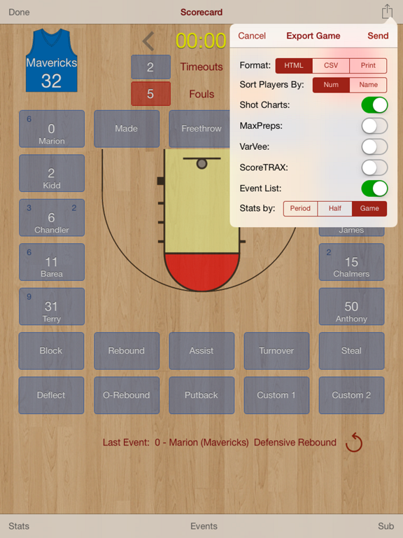 HoopStats Lite Basketball iPad screenshot 5 - Sports app