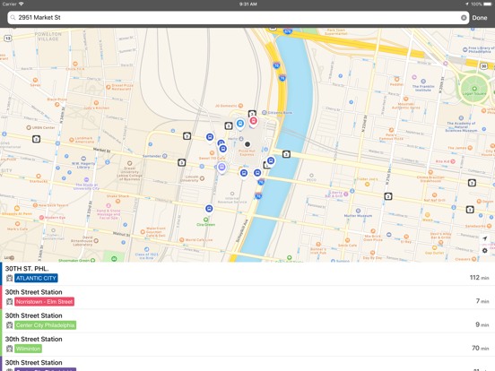 onTime : SEPTA Rail, Bus iPad screenshot 5 - Navigation app