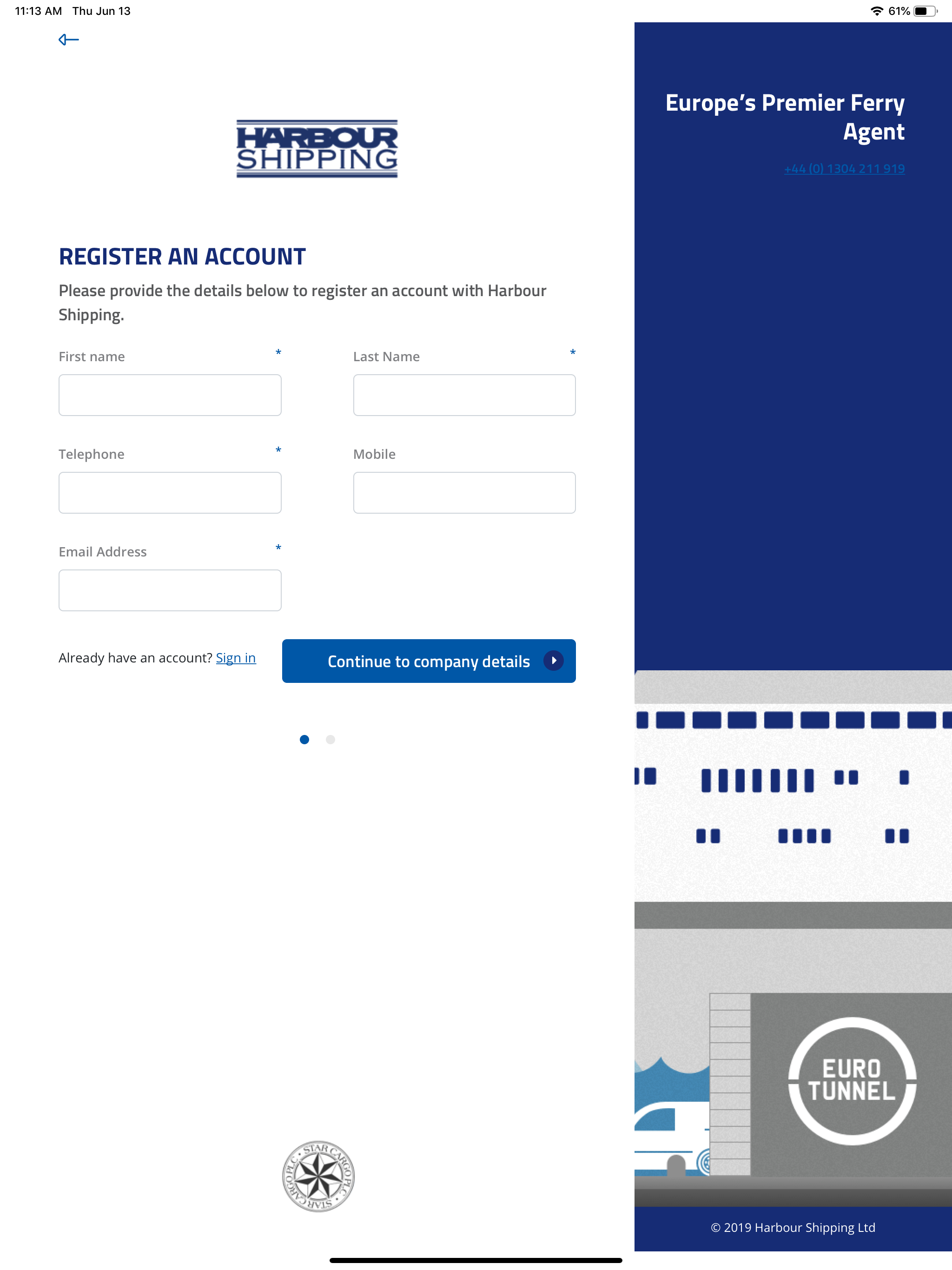 FERRY & TUNNEL FREIGHT BOOKING