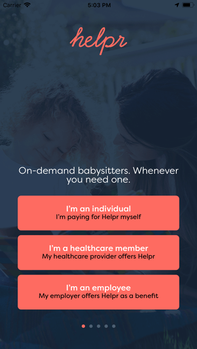 Helpr - On-Demand Childcare Screenshot
